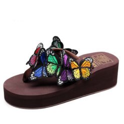 Handmade slippers butterfly sandals and slippers - Brown, 39