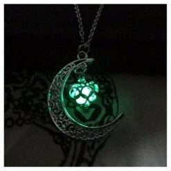 Glowing Pendant Necklaces Silver Plated Chain Necklaces - yellow green