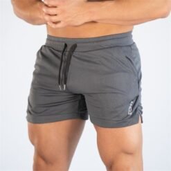 Men Fitness Bodybuilding Shorts - Medium grey, M
