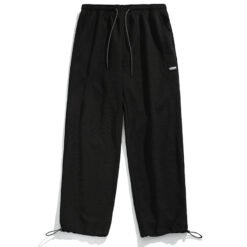 Men's Loose Straight Drawstring Lounge Pants - Black, M