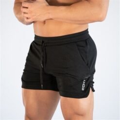 Men Fitness Bodybuilding Shorts - Black, 3XL