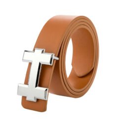 Luxury Designer H Brand Designer Belts Men High Quality Male PU Leather Women Belt Buckle Strap for Jeans Black size 110cm - Brown, 110cm