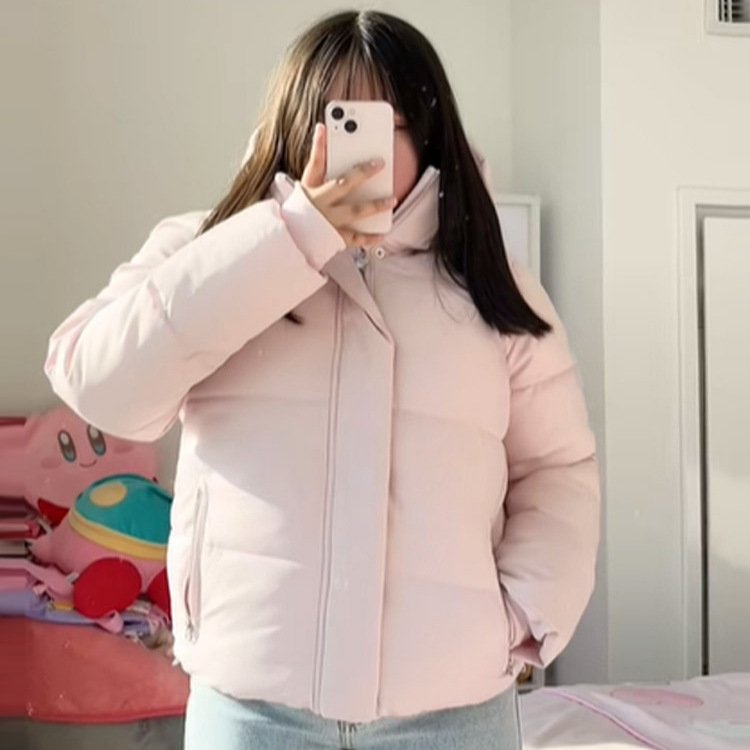 Detachable Hat Short Loose Cotton Coat Women - Image 5