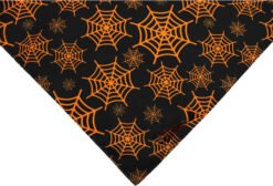 Halloween Dog Bandanas Pumpkin And Spider Web Bibs Triangle Reversible Fall Pet Scarf Premium Durable Fabric Adjustable Fit - Black