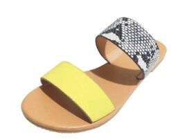 Leopard slippers sandals - Yellow, 35