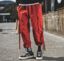 RIBBON Cargo Pants - Red, 5XL