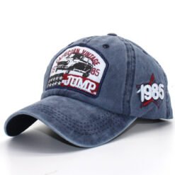 Alphabet Embroidered Baseball Caps - Navy Blue