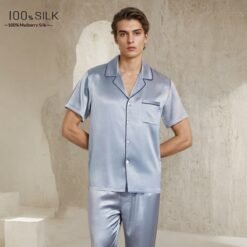 Mumi Heavyweight Silk Pajamas For Men - 5089 Sky Blue 19 M, L