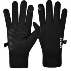 Men's Cycling Touchscreen Fleece Driving Gloves - Black, M