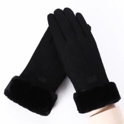 Touchscreen Compatible Thermal Gloves For Women Cyclists - Black, Free Size