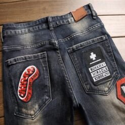 Alternative view of Ripped Jeans Men's Badge Patch Jeans