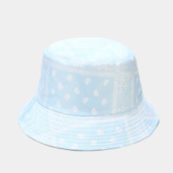 Bandana Print Bucket Hats With Multiple Colorways - Sky Blue