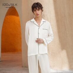 Mumi Heavyweight Silk Pajamas For Men - 5088 Milky White 19 M, 3XL