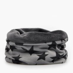 3 in 1 Ring Scarf For Women Men Beanies Hats With Pentagram Pattern Double Layer Hip Hop Hedging Cap Lining With Velvet - Dark gray velvet