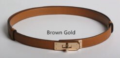 High Quality Women Real Leather 1.8cm Width Belts Golden - 3 Style