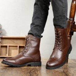 Alternative view of Korean casual tooling boots leather boots men