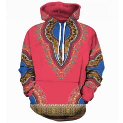 Men Hoodies Sweatshirts African folk-custom 3D Print - Pink, 3XL
