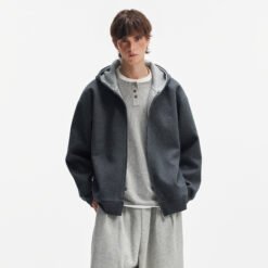 Men's And Women's Double-zipper Jackets - Dark Grey, L