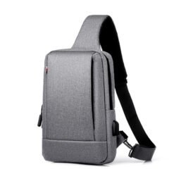 Men Chest Bag Shoulder Bags Crossbody Sling Backpack - Light grey