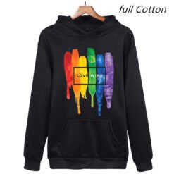 Men's Pride Lgbt Cotton Fleece Hoodies Sweatshirts Man Love Wins Sweatshirts Hoodies Comics Hoodie - Black full Cotton, XXXL