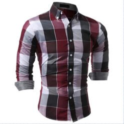 Classic Plaid Dress Shirts - Red, XXL