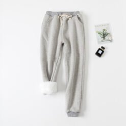 Harajuku Loose Joggers Wide Leg SweatPants Women Trousers - Styleb thick grey, S