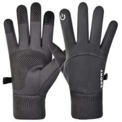 Men's Cycling Touchscreen Fleece Driving Gloves - Dark Grey, XL