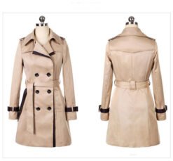 Ladies Autumn Trench Coat For Women Winter Long Coats - Khaki, L