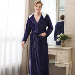 Plus Fat Coral Velvet Bathrobe Pajamas For Men - Tibetan male, XL