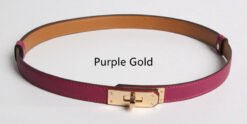 High Quality Women Real Leather 1.8cm Width Belts Golden - 1 Style