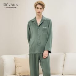 Mumi Heavyweight Silk Pajamas For Men - 5095 Forest Green 19 M, 3XL