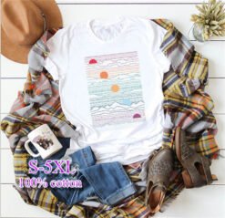 Women's oversized printed T-shirt - White, S