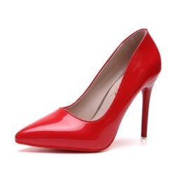 Pointed pumps high heels work shoes - Red, 34