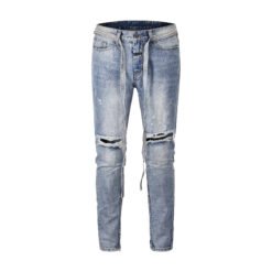 Zippered  Jeans - Blue, M