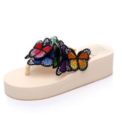 Handmade slippers butterfly sandals and slippers - Beige, 39