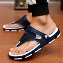 Slippers Men's Sandals Non-slip Sandals And Slippers - 1817Dark Blue, 34