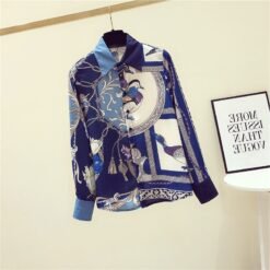 Niche French shirts and blouses - Blue, XXL