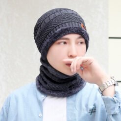 Coral Fleece Balaclava Winter Hat Beanies Unisex Hats - Grey, Hat and scarf