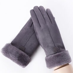 Touchscreen Compatible Thermal Gloves For Women Cyclists - Gray, Free Size