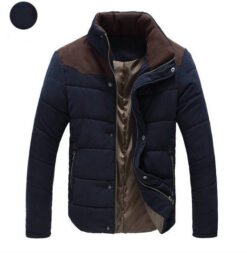 Warm Causal Parkas Male Outerwear Windbreak Jackets Coats - Dark blue, L