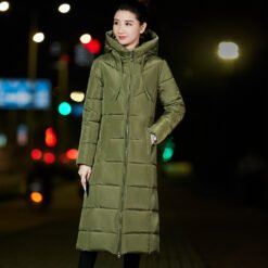Women's Down And Cotton-padded Jackets From Dongdaemun - Army Green, 5XL