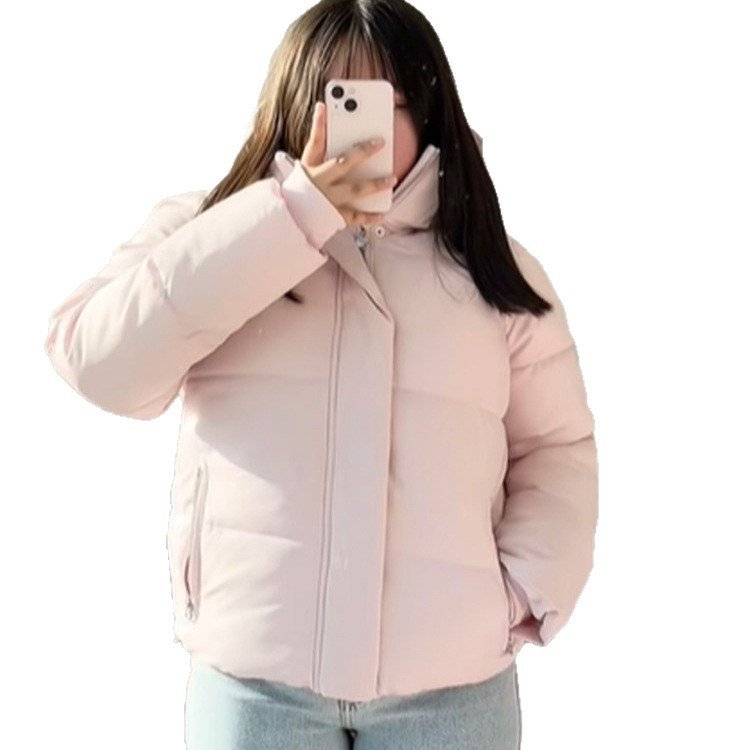 Detachable Hat Short Loose Cotton Coat Women - Image 3