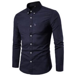 Men S Shirts Korean Men Slim Long Sleeve Dress Shirt - Black, 5XL