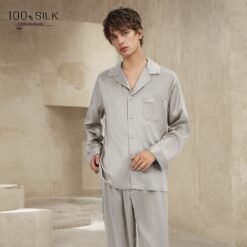 Mumi Heavyweight Silk Pajamas For Men - 5088 Silver Gray 19 M, 3XL