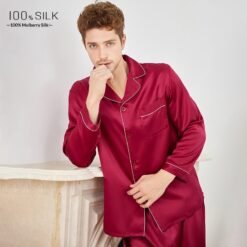 Mumi Heavyweight Silk Pajamas For Men - 5092 Wine Red 16 M, L