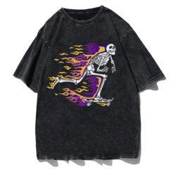 Unisex Skull Pattern Oversized T-shirt - BTG002880HBSXHFZ, L