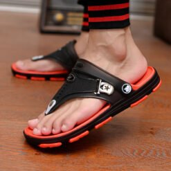 Slippers Men's Sandals Non-slip Sandals And Slippers - 1817Black And Red, 42