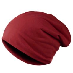 Solid Color Autumn Spring Beanies Hats For Man Male - Wine Red