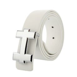 Luxury Designer H Brand Designer Belts Men High Quality Male PU Leather Women Belt Buckle Strap for Jeans Black size 110cm - White, 110cm