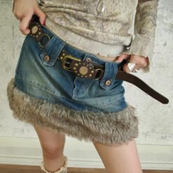 Alternative view of Vintage Belts For Both Men And Women With Handsome Riveted Metal Buckle Punk Hip Hop Fashion Accessories